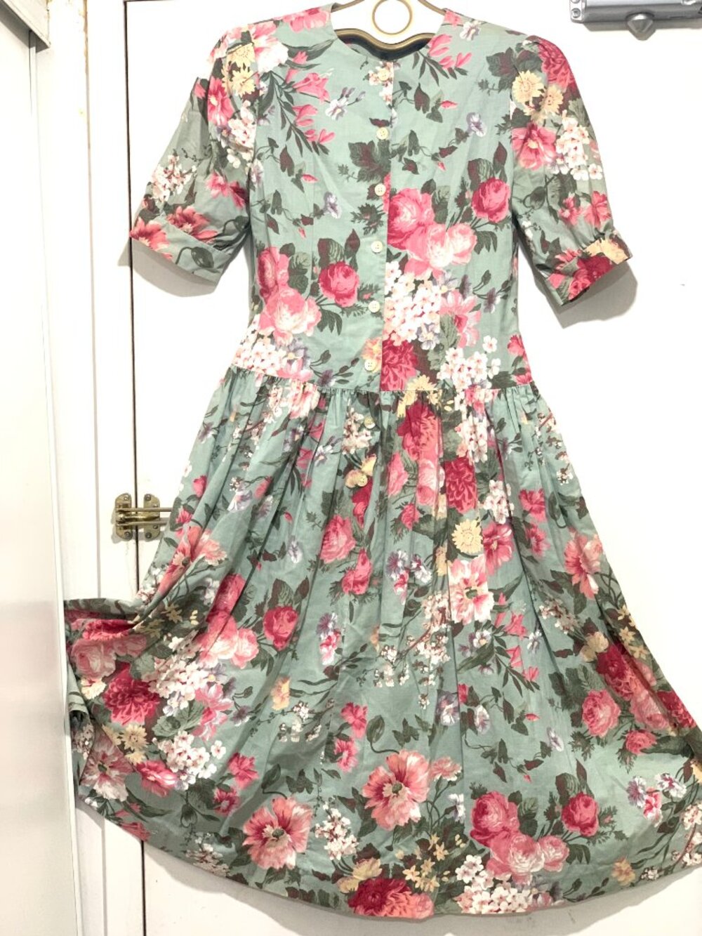 VINTAGE COTTON FLORAL MAXI DRESSES SIZE S - Picture 5 of 9